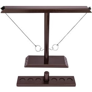 Ring Toss Hook and Ring Battle Game Adults Wooden Party Drink